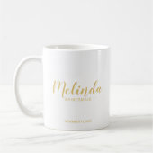 Moderne Script Gold Personalisierte Bridesmaier Kaffeetasse (Links)