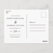 Moderne Script Gold Wedding PostCard Postkarte (Rückseite)