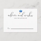 Moderne Script Grad Ratschläge Blue Abschluss Begleitkarte (Vorderseite)