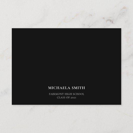 Moderne Script Grad Ratschläge Blue Abschluss Begleitkarte (Rückseite)