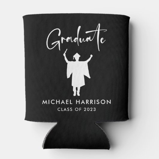 Moderne Script Graduation Party Black Dosenkühler (Rückseite)