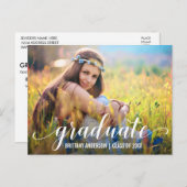 Moderne Script Graduation Party Foto Einladung W (Vorne/Hinten)
