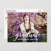 Moderne Script Graduation Party Foto Einladung WT (Vorne/Hinten)