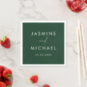 Moderne Script Green Wedding Serviette (Beispiel)