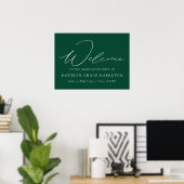 Moderne Script Green Welcome Graduation Party Poster (Heimbüro)