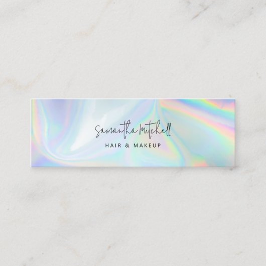Moderne Script Hair Stylist Beauty Salon Eigentüme Mini Visitenkarte (Vorderseite)