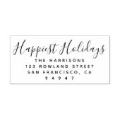 Moderne Script Happy Holiday Rücksendeadresse Permastempel (Design)