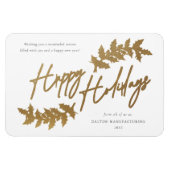 Moderne Script Happy Holidays Business Holiday Car Magnet (Horizontal)