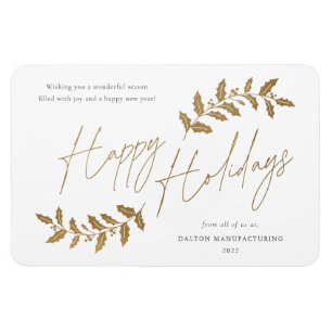 Moderne Script Happy Holidays Business Holiday Car Magnet