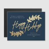 Moderne Script Happy Holidays Business Holiday Car Magnetkarte (Vorne/Hinten)