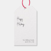 Moderne Script Happy Holidays Familiengeschenke Ta Geschenkanhänger (Vorderseite)