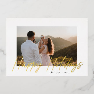 Moderne Script Happy Holidays Foil Card Folien Feiertagskarte