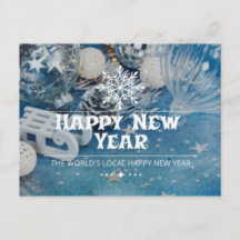 Moderne Script Happy New Year Holiday Postcard