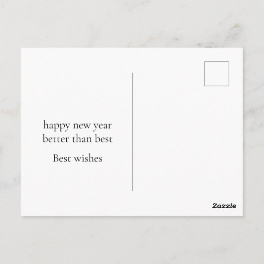 Moderne Script Happy New Year Holiday Postcard Postkarte (Rückseite)