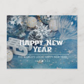 Moderne Script Happy New Year Holiday Postcard Postkarte (Vorderseite)