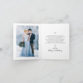 Moderne Script Heart Foto Collage Liebe Hochzeit Dankeskarte (Innenseite)