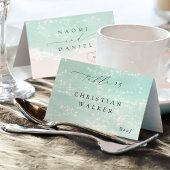 Moderne Script Hearts Beach Klappbare Platzkarte Tischnummer