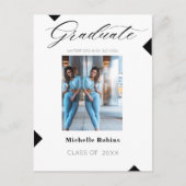 Moderne Script High School Senior Grad Ankündigung Postkarte (Vorderseite)