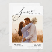 Moderne Script Hochzeit, Abendessen Feier Save The Date (Vorne/Hinten)