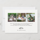 Moderne Script Hochzeit Danke Foto Card (Rückseite)