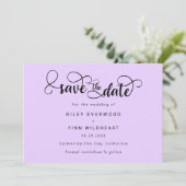 Moderne Script Hochzeit speichern das Datum Einlad Save The Date (Stehend Vorderseite)