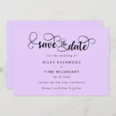 Moderne Script Hochzeit speichern das Datum Einlad Save The Date (Vorne/Hinten)