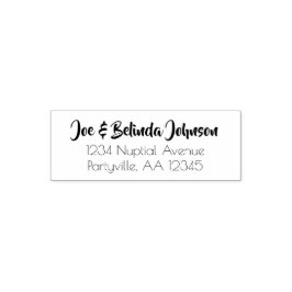 Moderne Script-Hochzeitadresse Permastempel