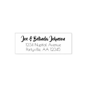 Moderne Script-Hochzeitadresse Permastempel