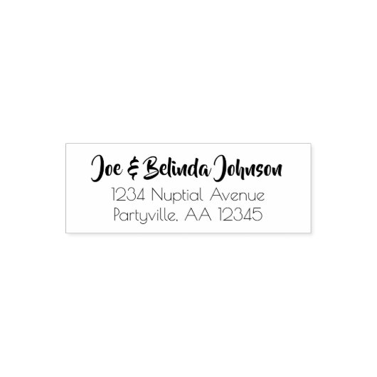 Moderne Script-Hochzeitadresse Permastempel (Design)
