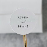 Moderne Script-Hochzeiten-Umschlag Aufkleber<br><div class="desc">Diese modernen Hochzeitszitate sind perfekt für eine minimalistische Hochzeit. Das schlichte Schwarz-Weiß-Design zeichnet sich durch eine einzigartige industrielle Schrift mit modernem Boho-Stil aus. Anpassbar in jeder Farbe. Behalt das Design minimal und elegant, wie es ist, oder personalisiere es durch Hinzufügen von eigenen Grafiken und Kunstwerken. Personalisieren Sie das Etikett mit...</div>