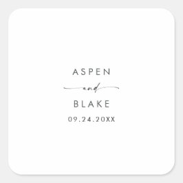 Moderne Script-Hochzeiten-Umschlag Aufkleber