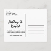 Moderne Script Hochzeitseinladung Postkarte (Rückseite)