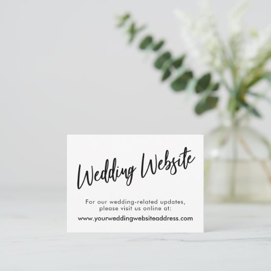 Moderne Script-Hochzeitskarte Visitenkarte (Stehend Vorderseite)