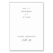 Moderne Script-Hochzeitskarten Tischnummer (Vorderseite)