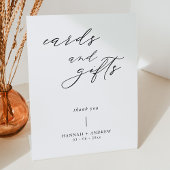 Moderne Script Hochzeitskarten und Geschenke Sockelschild