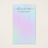 Moderne Script Holographic Earring Card (Vorderseite)