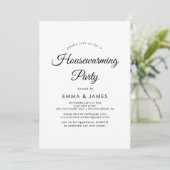 Moderne Script Housewarming-Party Einladung (Stehend Vorderseite)
