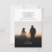 Moderne Script Imitate Gold Multi Foto Hochzeit Dankeskarte (Rückseite)