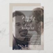 Moderne Script-Imitate Velum Transparente Foto Hoc Einladung (Vorne/Hinten)