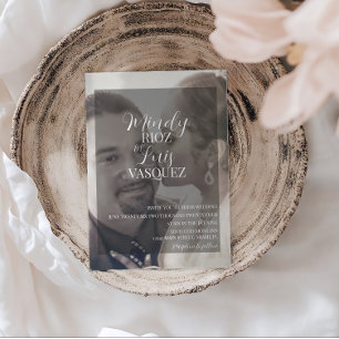 Moderne Script-Imitate Velum Transparente Foto Hoc Einladung