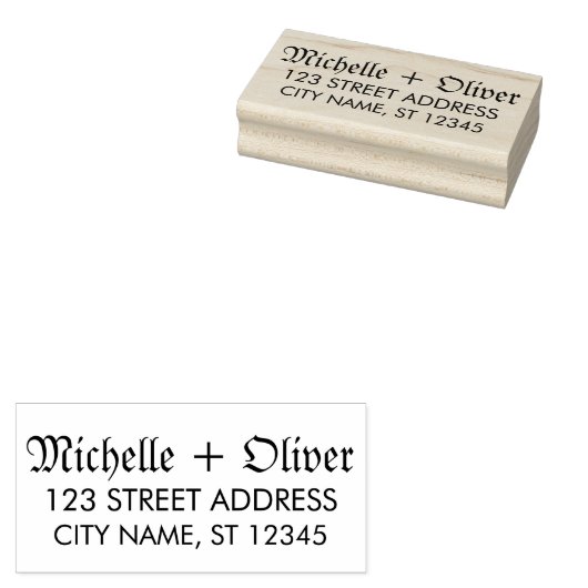 Moderne Script-Individuelle Name Hochzeitskoppel-A Gummistempel (Stempel)