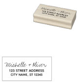 Moderne Script-Individuelle Name Hochzeitskoppel-A Gummistempel (Stempel)