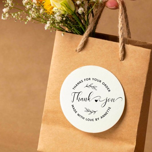 Moderne Script Individuelle Name Runde Vielen Dank Gummistempel