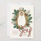 Moderne Script Joy Baby Jesus Krippe Weihnachten (Vorderseite)