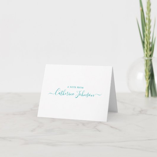 Moderne Script-Kalligrafie Ein Hinweis aus Aquamar (Vorderseite)