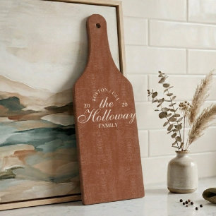 Moderne Script Kalligrafie Familienname Schneidebrett