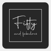 Moderne Script Kalligraphie 50 und fabelhaft Quadratischer Aufkleber (Vorderseite)