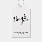 Moderne Script Kraft Paper Gastgeschenk Hochzeit V Geschenkanhänger (Vorderseite)