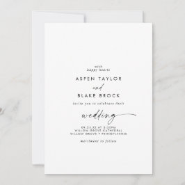 Moderne Script Lässig Couple Hosting Hochzeit Einladung
