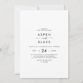 Moderne Script Lässig Hochzeitseinladung Einladung